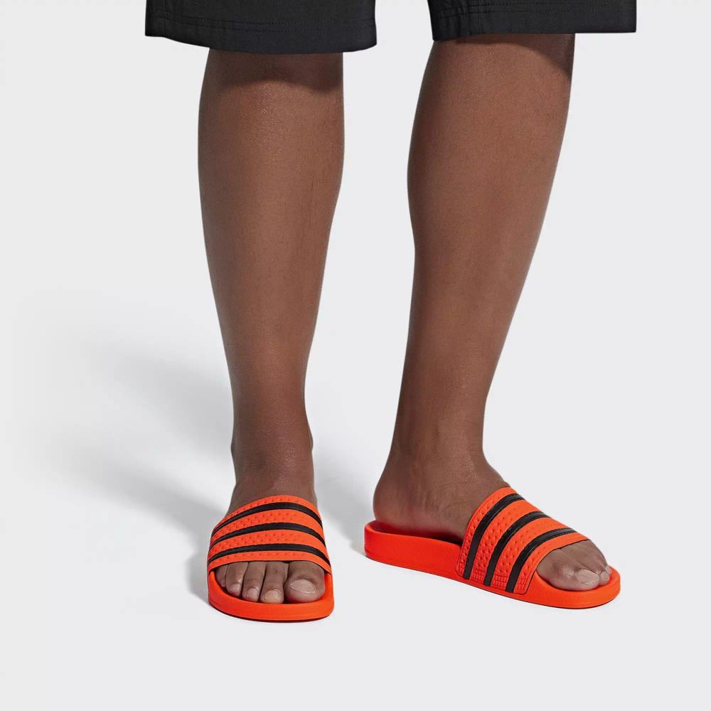 Adidas Adilette Chanclas Naranjas Para Hombre (MX-88136)